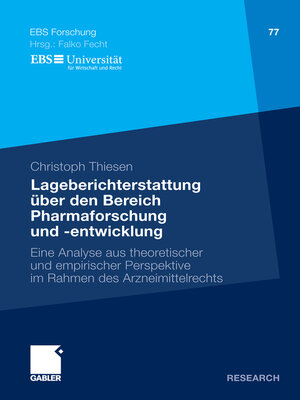 cover image of Lageberichterstattung über den Bereich Pharmaforschung und -entwicklung